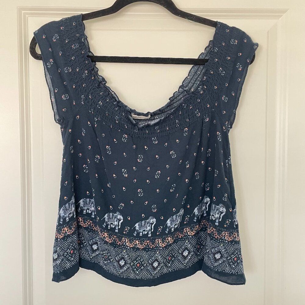 Abercrombie Kids Girl’s Blue Top – Size Large 14 Short Sleeve Scoop Neck